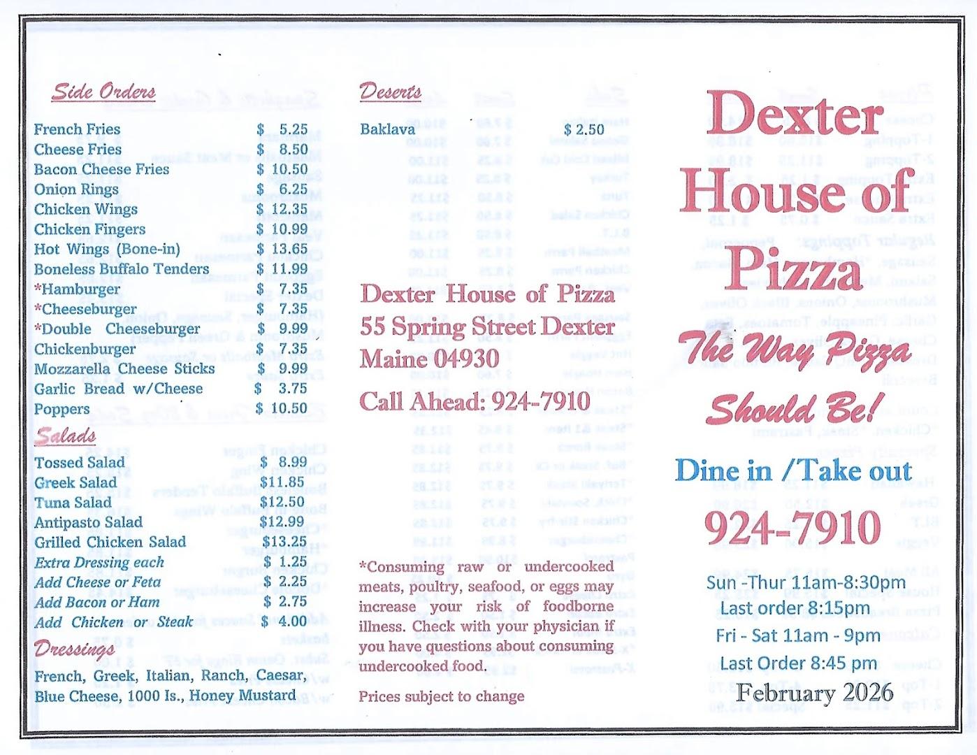 Dexter House of Pizza