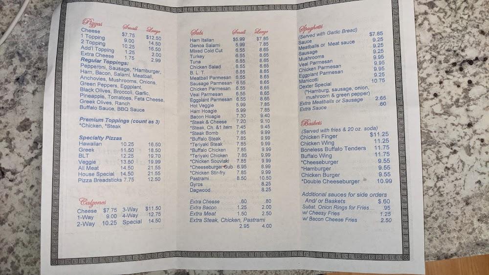 Dexter House of Pizza Menu image 3